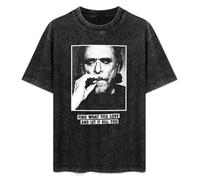 Charles Bukowski Find What You Love Men and Women Vintage Washed Short Sleeve T-Shirt Streetwear Loose Casual Size S