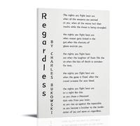 Charles Bukowski Poèmes Impression sur toile moderne pour chambre à coucher 50 x 75 cm