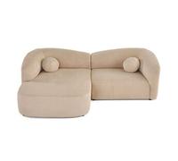 Charles - canapé d'angle gauche 4 places en velours texturé - Beige