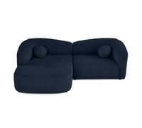 Charles - canapé d'angle gauche 4 places en velours texturé - Bleu marine