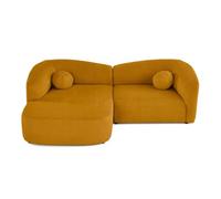 Charles - canapé d'angle gauche 4 places en velours texturé - Jaune