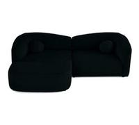 Charles - canapé d'angle gauche 4 places en velours texturé - Noir