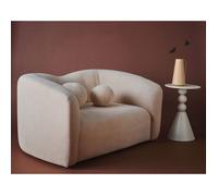 Charles - canapé droit 2 places en velours texturé - Beige