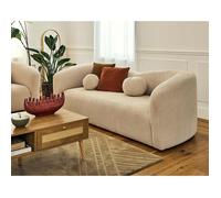 Charles - canapé droit 3 places en velours texturé - Beige