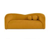 Charles - canapé droit 3 places en velours texturé - Jaune Jaune G