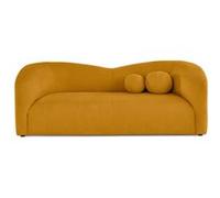 Charles - canapé droit 3 places en velours texturé - Jaune Jaune G