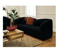 Charles - canapé droit 3 places en velours texturé - Noir