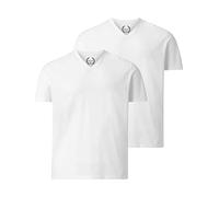Charles Colby Homme Lot De 2 T-Shirts Earl Mills Blanc, XL - 56/58