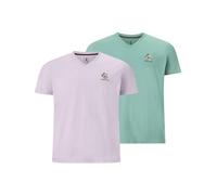 Charles Colby Homme Lot De 2 T-Shirts Earl Rhodin Violet Clair, XL - 56/58