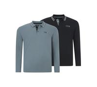 Charles Colby Homme Polo À Manches Longues Earl Giliell Petrole, 3XL (XXXL) - 64/66