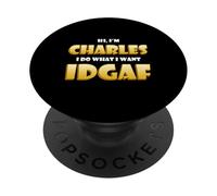 Charles Costume IDGAF Funny Meme Halloween Costume Charlies PopSockets PopGrip Adhésif