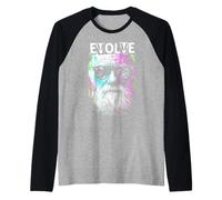 Charles Darwin Evolve, Pop Art rétro, Vintage, Science Manche Raglan
