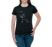 Charles Darwin I Think Tree of Life T-Shirt Femme Manche Courte Noir Women Black Tee M