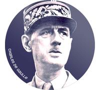 Charles De Gaulle (10x10cm) - Sticker/Autocollant