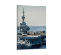 Charles De Gaulle R91 Affiche murale artistique moderne à suspendre Motif porte-avions 40 x 60 cm