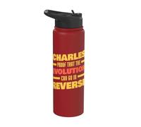 Charles Evolution peut aller à l'envers en disant Funny Charles Stainless Steel Insulated Water Bottle