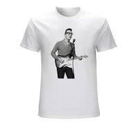 Charles Hardin Holley Buddy Holly Men's Short Sleeve Cotton Shirt for Sport Size L