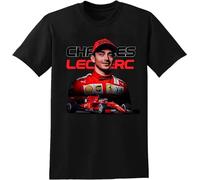 Charles Leclerc 16 Graphics T-Shirt Unisexe Noir Mens Tee Racing Mens Tee, Noir , XL