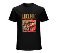 Charles Leclerc Men's T-Shirt Unisex Black Cotton Print Tee Shirts L