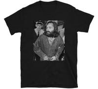 Charles Manson T-Shirt Manson Family Tshirt American Criminal Cult T Shirt Men Cotton Quality Tee Shirt Black L