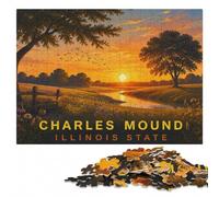 Charles Mound Puzzle en Bois 500 pièces | Puzzle adulte: activité manuelle autour de la table à la maison sur plusieurs sessions.