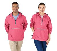 Charles River Apparel Pack-n-go Windbreaker Pullover Hooded Jacket Veste Coupe-Vent, Corail, XL Mixte