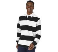 Charles River Apparel Unisex-Adult's Classic Rugby Shirt, Black/White, L