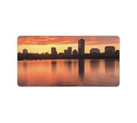 Charles River City Skyline Sunset Sous-main protecteur de bureau imperméable Base en caoutchouc antidérapant Multifonctionnel Souris Clavier Gaming Pad Grand tapis d'ordinateur pour la maison et le