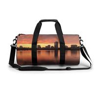 Charles River Sac de sport léger pour homme et femme Motif horizon de la ville et coucher de soleil Blanc 45 cm/22,9 cm/22,9 cm, blanc, 17.7in/9in/9in