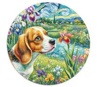 Charles Spaniel 1000 Pièces Puzzle Circulaire Chien de Compagnie Puzzles Classiques Puzzle Rond Créatif Difficile pour Enfants Cadeau 1000pcs (67.5x67.5cm)