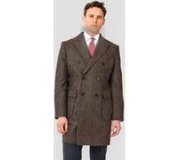 Charles Tyrwhitt Brown Checked British Wool Double Breasted Epsom Coat Brown Taille: 40R | Manteaux à double boutonnage Outlet | Homme | Marron