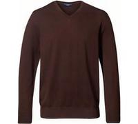 Charles Tyrwhitt Dark Brown Merino V-neck Jumper Taille: S | Pulls Outlet | Homme | Marron