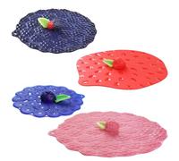 Charles Viancin - Coffret Cadeau, 4 Couvercles Berries en Silicone - Couvercles Hermétiques pour Stocker et Cuisiner vos Aliments - 28cm + 23cm + 20cm + 10cm - Pour Tout Récipient aux Bords Lisses