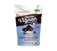 Charles Vignon - Muesli Bio Pépites & Flocons - Chocolat Noix de Coco - Sans Huile de Palme, Riche en Fibres - Sachet Refermable - 375g