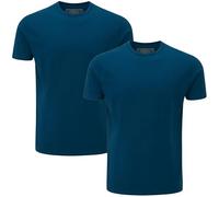 Charles Wilson Lot de 2 T-Shirts Stretch à Col Rond en Elasthanne (L, Poseidon Blue (0524))