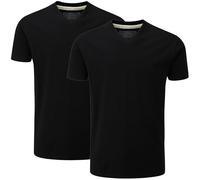 Charles Wilson Pack de 2 T-Shirts Unis à Col V (L, Black (1024))