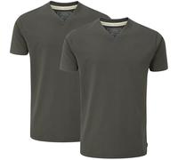 Charles Wilson Pack de 2 T-Shirts Unis à Col V (M, Graphite (1024))