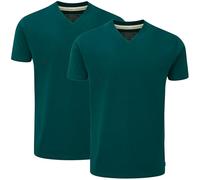 Charles Wilson Pack de 2 T-Shirts Unis à Col V (S, Deep Teal (1024))
