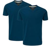 Charles Wilson Pack de 2 T-Shirts Unis à Col V (XL, Poseidon Blue (1024))