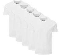 Charles Wilson Pack de 5 T-Shirts Unis à Col Rond (Large, Plain White)