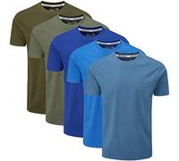 Charles Wilson Pack de 5 T-Shirts Unis à Col Rond (M, Horizon)
