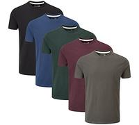Charles Wilson Pack de 5 T-Shirts Unis à Col Rond (Medium, Dark Essentials Type 41)