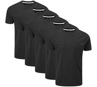 Charles Wilson Pack de 5 T-Shirts Unis à Col Rond (Small, Plain Black)