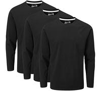 Charles Wilson Paquete de 3 T-Shirts à Manches Longues et Col Rond (XXL, Black (0822))