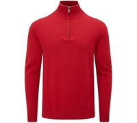 Charles Wilson Pull en Coton à Col Zippé pour Homme (M, Red (0524))