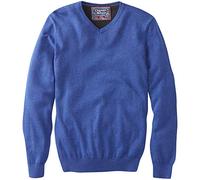 Charles Wilson Pull en Maille Fine de Coton à Col en V pour Homme (L, Blue (0422))