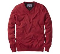 Charles Wilson Pull en Maille Fine de Coton à Col en V pour Homme (S, Red (0422))