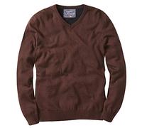 Charles Wilson Pull en Maille Fine de Coton à Col en V pour Homme (XL, Brown (0422))