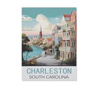 Charleston, Caroline du Sud, Puzzle 1000 pièces, Développement intellectuel, Maison éducative intéressante, Décompression intéressante, Puzzle Défi des cerveaux pour adolescents et enfants (75 x 50 cm