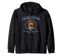 Charleston Crâne de Pirate Caroline du Sud Depuis 1670 Cyan Sweat à Capuche